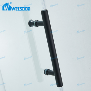 Weisdon Tùy Chỉnh Màu Đen Mờ Duy Nhất Trượt Thép Không Gỉ Tempered Glass Tắm Không Khung Cửa - Product Image 6