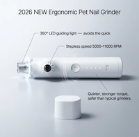 Produit tendance 2026 pour animaux de compagnie : Lime à ongles électrique professionnelle améliorée, sans vitesse, super silencieuse, à vibrations, pour un toilettage indolore des pattes.