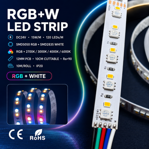 Bande <span class=keywords><strong>LED</strong></span> <span class=keywords><strong>RGBW</strong></span> 24V SMD5050 60 <span class=keywords><strong>LED</strong></span>/m Plus SMD2835 60 <span class=keywords><strong>LED</strong></span>/m 15W Haute Réalité des Couleurs (CRI) <span class=keywords><strong>Ruban</strong></span> Flexible Rouleau de <span class=keywords><strong>10m</strong></span> Fournisseur en Gros CE RoHS - Product Image 3