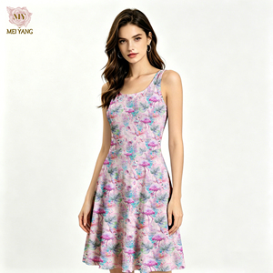 Vestido sin mangas con estampado floral personalizado Meiyang, vestido <span class=keywords><strong>de</strong></span> verano, vestido acampanado <span class=keywords><strong>de</strong></span> línea A, vestido tipo pinafore, ropa <span class=keywords><strong>de</strong></span> <span class=keywords><strong>mujer</strong></span> - Product Image 5