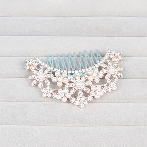 Moda sposa gioielli per capelli accessori lega strass perla pettine per capelli cristallo perla tornante per il matrimonio - Product Image 6