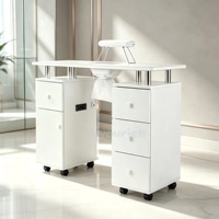 Mesa de Manicura de Diseño Moderno y Lujoso, Mueble Multifuncional de Madera Sólida para Salón de Belleza y Sala de Estar