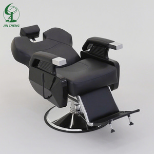 JINCHENG Sillas <span class=keywords><strong>Peluqueria</strong></span> Cadeira De Barbeiro Bomba Hidráulica Profesional Todo Negro Cuero Sintético Salón Peluquería Silla - Product Image 4