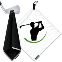 Serviette de golf avec clip, super absorbante, séchage rapide, chiffon de nettoyage doux pour clubs, balles et accessoires de golf