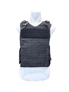 سترة واقية شخصية سوداء خفيفة الوزن من البوليستر أكسفورد عالية الوضوح للعمل مع حزام قابل للتعديل ونظام مولي مقطوع بالليزر - Product Image 4