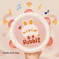 Educational Tambourine Cartoon Percussion Instruments Plastic Drum Musical Toys Animal Hand Drums for Kids
