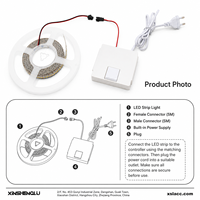 Miroir LED intelligent à capteur tactile, interrupteur à intensité variable, prise EU 220-240V, 12V DC3A 36W, CE RoHS TUV, alimentation intégrée, IP21, salle de bain
