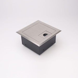 Boîte de sol électrique en acier inoxydable avec 2 prises de courant et 2 ports de données combinés et fonction de fermeture douce - Product Image 4