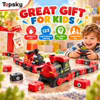 Train Magnétique RC Glouton Télécommandé avec Son et Lumière, Voiture Mangeuse Éducative Électrique pour Enfants, Jouet Serpent Interactif, Cadeau