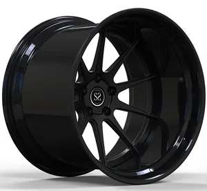 For Corvette C8 Custom 19 20 21 22 and 23 inch 2-PC Forged Wheel Rims Gloss Black 5x120