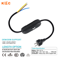 Câble d'alimentation GFCI RCD Schuko EU en ligne, extrémité à fils nus 3 conducteurs, câble de protection contre les fuites H05VV-F 230V 16A