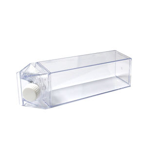Bouteilles en plastique transparentes en forme de carton de lait de qualité alimentaire sans BPA de 500 ml en vrac avec couvercle - Product Image 3