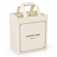 Tas Jinjing Non Woven untuk Anggur, Tas Belanja Personalisasi dengan Sekat dan Pegangan Pendek untuk Kemasan Hadiah Anggur, Logo Custom