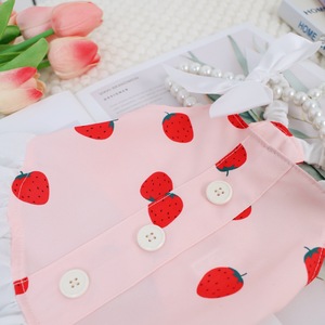 Robe pour chien motif fraises rose, style princesse mignon, vêtements printemps-été pour petites races - Product Image 3