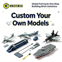 Kit de blocs de construction personnalisés Gobricks OEM MOC, personnalisez votre propre modèle militaire, navire de guerre, porte-avions, chasseur à réaction, ensemble de briques