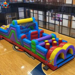 Plus grand parcours d'obstacles gonflable, jeux de course Wipeout, parcours d'obstacles rocheux, aires de jeux interactives, 12,9x3,7m, 0,55mmPVC, 3 ans - Product Image 4