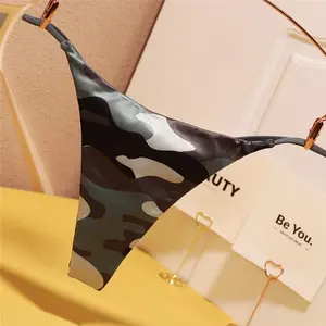 섹시한 카모/레오파드/꽃 숙녀 G-스트링 속옷 인쇄 얇은 벨트 끈 팬티 낮은 상승 단색 여성 팬티 T-백 란제리 - Product Image 3