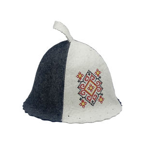 Gorro de Sauna térmico de lujo de lana pura ecológico personalizable, suave, cómodo, bordado de logotipo, lavable, reutilizable, ajustable, SPA - Product Image 3