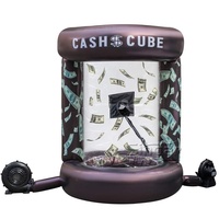 Machine de capture d'argent gonflable cube d'argent pour la publicité d'événements