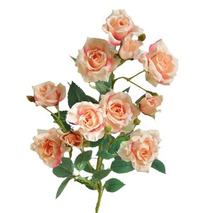 ช่อดอกกุหลาบประดิษฐ์สีชมพูแชมเปญจาก Yihua Floral Art ดอกไม้ผ้าไหมตกแต่งบ้าน จัดวางบนโต๊ะห้องนั่งเล่น - Product Image 5