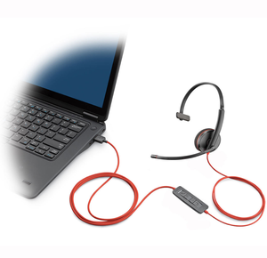 Poly Blackwire 3210 Monaurale USB-C zakelijke headset 28 mm luidspreker Ruisonderdrukkende microfoon SoundGuard Dynamische EQ Inline ControlOffice - Product Image 2