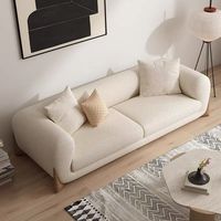 Juego de Sofás Ajustables de Estilo Japonés, Tapizado en Lana de Cordero Ecológica, Lavable, Desmontable, Color Crema, para Sala de Estar, Hospitales y Escuelas