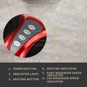 Masajeador eléctrico shiatsu para piernas y pies, máquina de masaje de calor por vibración y presión de aire, rodillo de bola