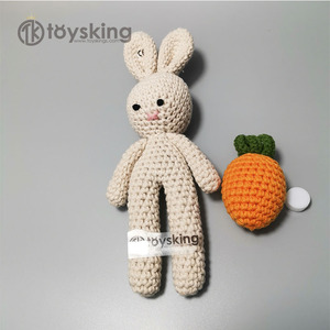 玩具手工制作的复活节Amigurumi毛绒睡眠兔子毛绒钩针兔胡萝卜婴儿礼品套装来自玩具 - Product Image 6