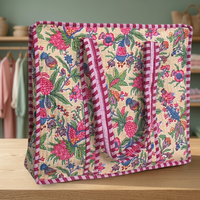 Sac fourre-tout matelassé en coton fait main à imprimé bloc uni pour femme, écologique, lavable, avec logo personnalisé, printemps été automne hiver, fermeture éclair