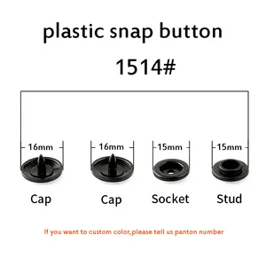 Pom plastik özelleştirmek renkler Snap düğmesi raptiye kazınmış logosu kaplı yuvarlak çiviler düğmeler kidwear Rainwear çanta için 1514