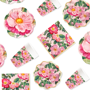 Decoración de Fiesta con Temática Floral DAMAI, Platos, Vasos y Servilletas de Papel con Diseño de Peonías Rosas de Lujo para Fiestas de Niñas - Product Image 2