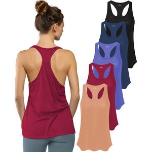 FOXA Women's <b>Racer</b> <b>Back</b> Tank <b>Tops</b> Burnout Slub Active Workout Multi Color Pack Breathable Knitted Spandex Polyester - Product Image 1