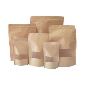 Wholesale Kraft Paper <b>Food</b> Zipper Bags Custom Printed Logo for Candy Nuts Granola Packaging Reclosable <b>Pouch</b> Eco Friendly - Product Image 4