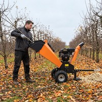 Broyeur de bois à essence GS120 15HP, capacité de 120 mm, broyeur de branches, avec lunettes de sécurité professionnelles et protection anti-bruit