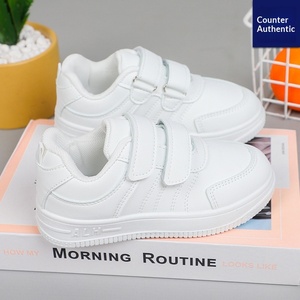 <span class=keywords><strong>Sneakers</strong></span> <span class=keywords><strong>Bianche</strong></span> per Bambini e Bambine, Scarpe da Corsa e Viaggio per Studenti, Chiusura con Velcro alla Caviglia, Suola Composita - Product Image 4