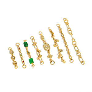 Nantong Chinese Style Bracelet Extension Chain 18k Gold Plated Alloy DIY Jewelry Making Accessories For Bracelet - Product Image 5