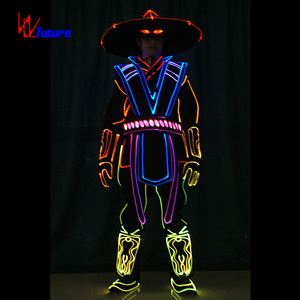 Costume de <span class=keywords><strong>danse</strong></span> LED programmable WL-0233, fibre optique, vêtements pour hommes, costumes d'opéra, costumes de chevalier, costumes de samouraï, costumes traditionnels chinois - Product Image 4