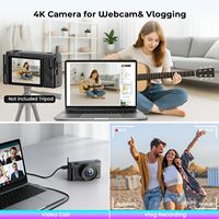 Appareil photo numérique professionnel à pointage direct 4K 72MP avec zoom 18X, mise au point automatique, vidéo, photographie, écran 2-3 pouces, carte SD, capteur CMOS, détection de sourire