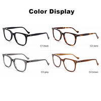 Fabricants de lunettes à monture en acétate marron avec design de marque optique vintage lunettes de lecture à lumière bleue pour hommes