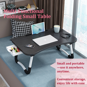 Escritorio portátil ergonómico <span class=keywords><strong>multiusos</strong></span> para ordenador portátil con cajón y Mini escritorio plegable USB para cama de dormitorio de estudiante <span class=keywords><strong>mesa</strong></span> pequeña - Product Image 2