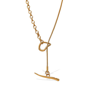 Collar de Acero Inoxidable con Gancho, Cadena para Suéter en Oro y Plata, Joyería con Colgante para Uso Diario - Product Image 5