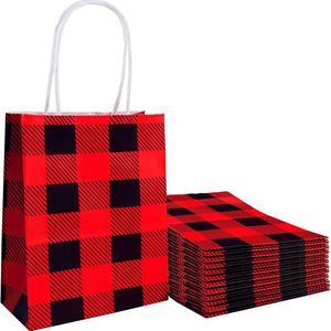 Mini Plaid <b>Bag</b> Paper Party Kraft Christmas <b>Bags</b> with Handle for Birthday Wed Party Celebrations Beautiful Gift Package Paper <b>Bag</b> - Product Image 3