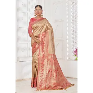 Saree Pattu Sutra Tradisional India Produsen Saree Desain Baru Penjualan Massal