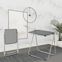 Table Basse Pliante Moderne Minimaliste en Métal et Acrylique, Panneau Simple pour la Maison, les Balcons et le Salon