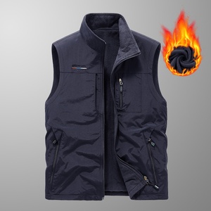 Nuevo <span class=keywords><strong>Chaleco</strong></span> <span class=keywords><strong>Reversible</strong></span> Casual de Otoño-Invierno para <span class=keywords><strong>Hombre</strong></span>, con Cuello Alto, para Trabajo, Pesca, Fotografía y Publicidad, con Cierre - Product Image 4