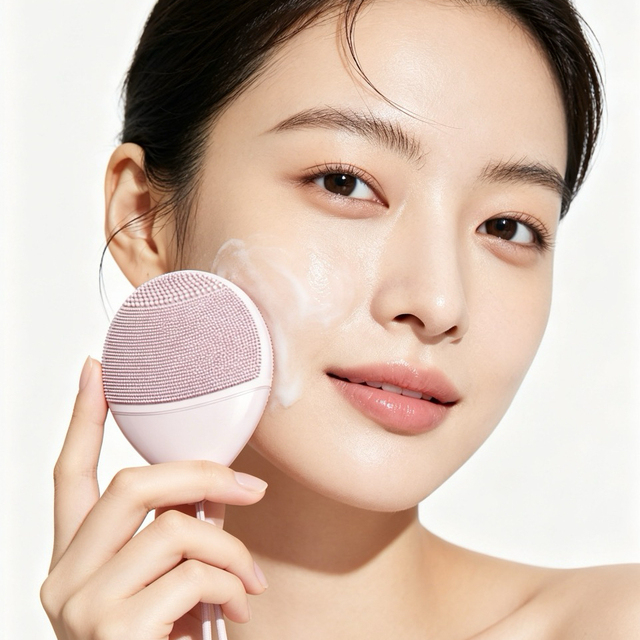 Facial Cleansing Brush Medical Grade Silicone Sonic Face Scrubber Portable Mini Skin Cleaner for Travel and Home