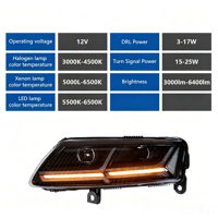 Ensemble de phares modifiés Audi A6/C6 2008-2011 avec feux de jour à LED, éclairage dynamique, laser directionnel 12V 6000 Lumens