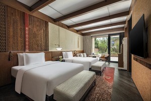 Modern Hotel Bedroom Set <b>Queen</b> <b>Size</b> Cotton <b>Bedding</b> Teak Wood Furniture Contemporary Design for Commercial Use - Product Image 5