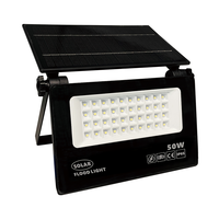 Projecteur solaire extérieur 50W avec capteur radar, panneau solaire mono, étanche IP65, pliable, lampe LED pour jardin, cour, projet