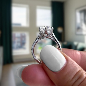 Anillo de Compromiso con Diamante Cultivado en Laboratorio, Corte Brillante Redondo, Certificado por IGI, Oro Sólido de 14K, Claridad VVS1, Solitario para Mujer - Product Image 1